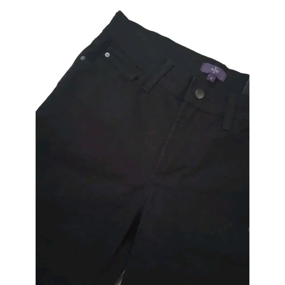 NYDJ SKIMMER Sz 2 Not Your Daughters Jeans Black capri cropped shorts Sz 28 New - Picture 5 of 10